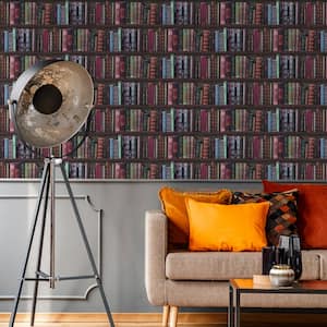 Book Shelf Multi Peel and Stick Wallpaper