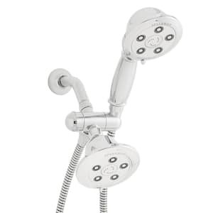 3-spray 4.5 in. Dual Shower Head and Handheld Shower Head in Polished Chrome