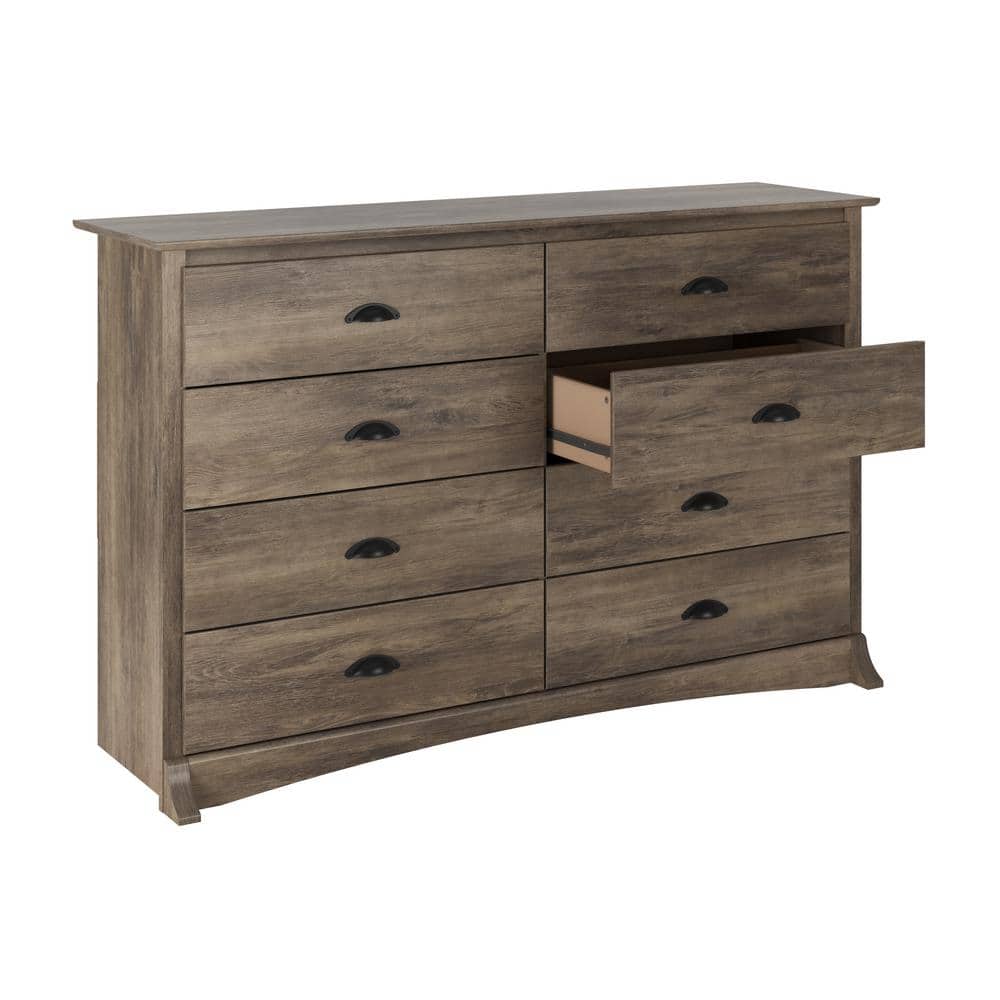 Drifted Gray Double 8-Drawer Coastal Dresser