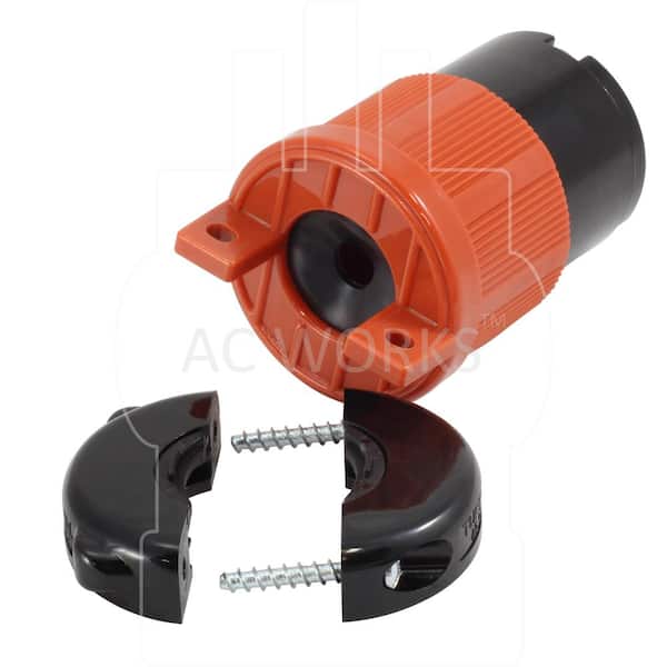 AC WORKS - AC Connectors NEMA L14-30R 30 Amp 125/250-Volt 4-Prong Assembly Locking Female Connector