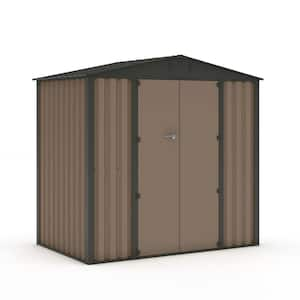 4 ft. W x 6 ft. D Metal Storage Shed with Lockable Door (24 sq. ft.) in Brown