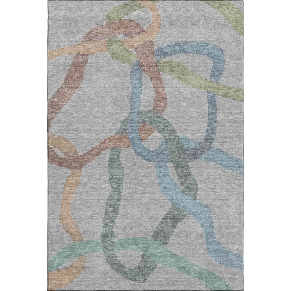 Mayfield Premium Machine Washable Abstract AMF2394 Gray 9 ft. x 12 ft. Area Rug price history on PriceWatchPro
