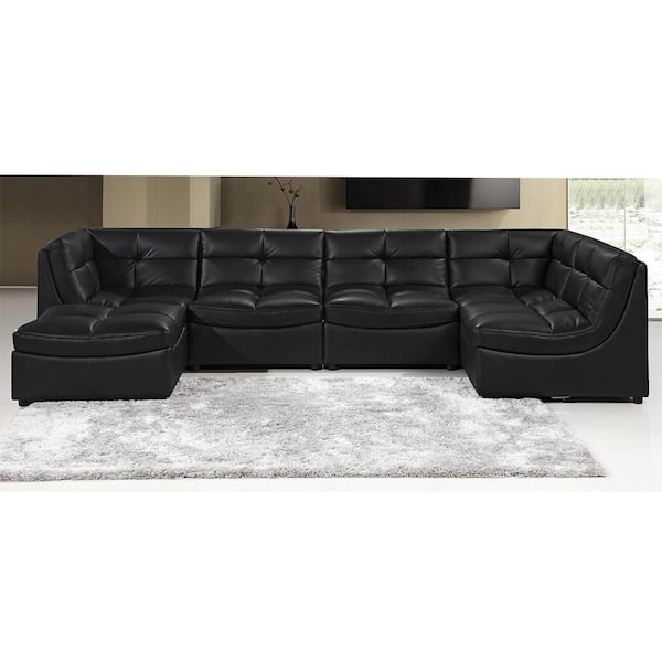 Best Master Furniture Donald 39 in. W Black Faux Leather Corner Armless Chair