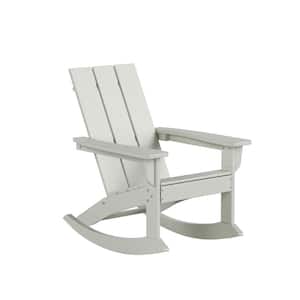 Shoreside Sand Plastic Modern Adirondack Outdoor Rocking Chair