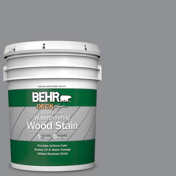 BEHR DECKplus 5 gal. #N520-4 Cool Ashes Solid Color Waterproofing Exterior Wood Stain