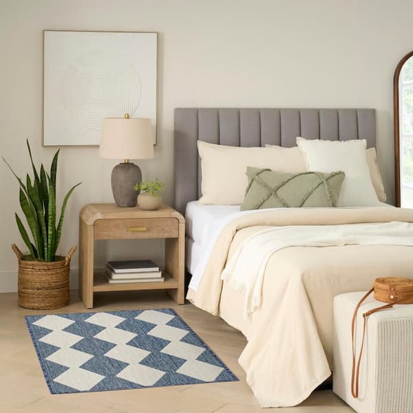Positano Navy Blue 2 ft. x 3 ft. Diamond Contemporary Area Rug