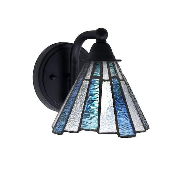 Unbranded Madison 7 in. 1-Light Matte Black Wall Sconce with Standard Shade
