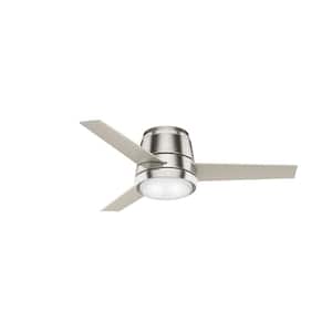 Commodus 44 in. Integrated LED Indoor Brushed Nickel Ceiling Fan with Light and Remote Control