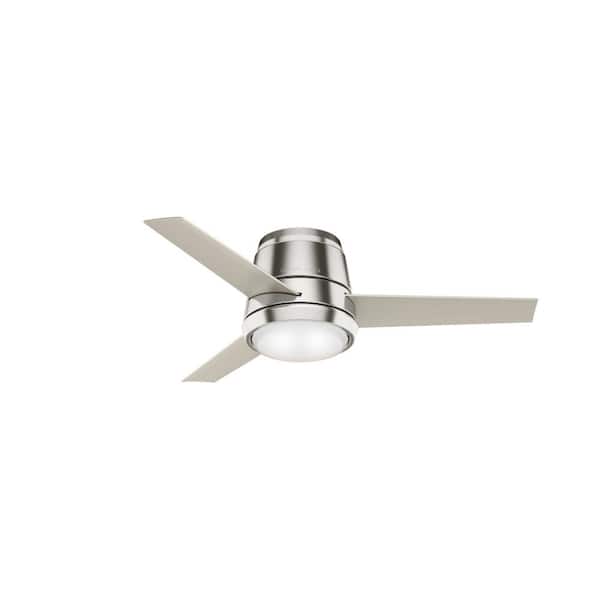 Casablanca Commodus 44 in. Integrated LED Indoor Brushed Nickel Ceiling Fan with Light and Remote Control