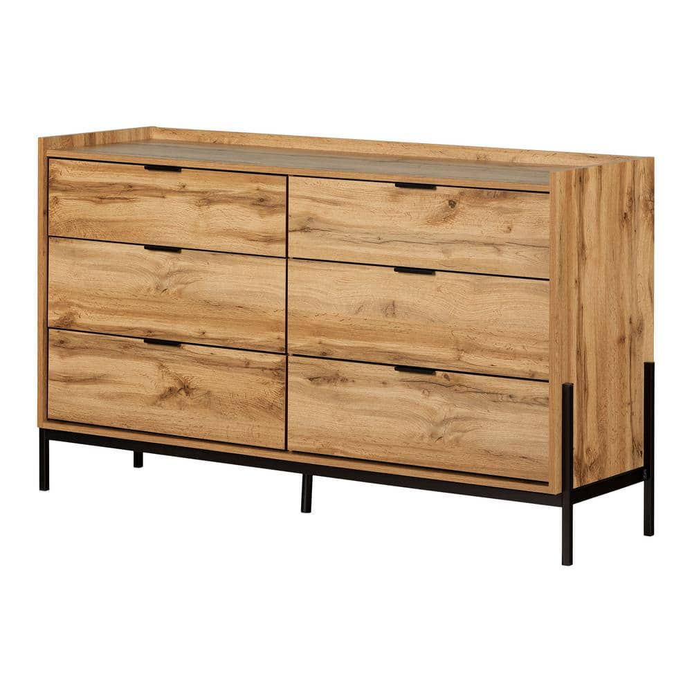 South Shore Milton Nordik Oak 56.75 In. Chest Of Drawers 14224 - The 