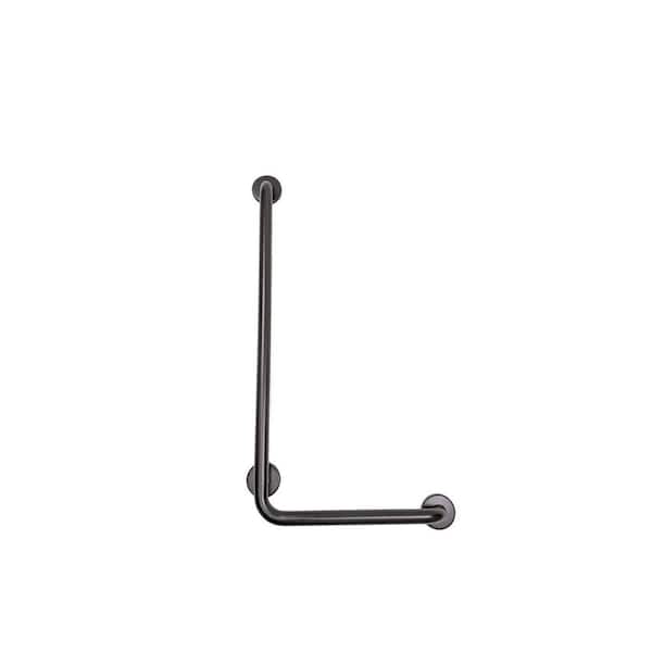 CSI Bathware 16 in. x 32 in. Right Hand Vertical Angle Grab Bar in Matte Black