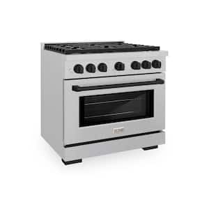 Autograph Edition 36 in. 6 Burner Gas Range in Fingerprint Resistant Stainless Steel and Matte Black Accents