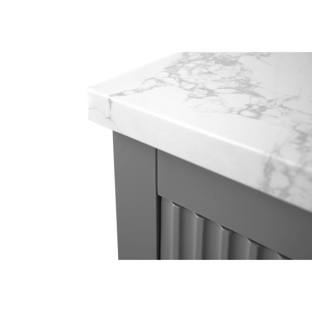 48'' Gray Freestanding Bathroom Vanity with Marble Top