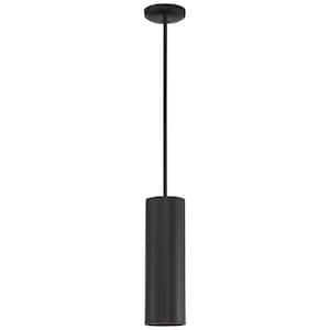 Pilson 1-Light Matte Black Metal Pendant with Metal Shade