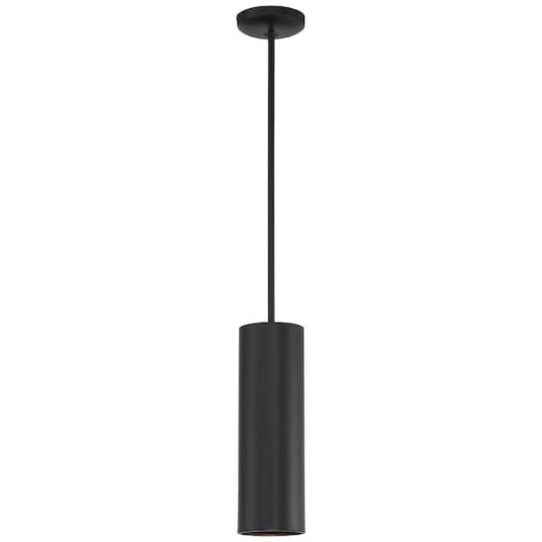 Pilson 1-Light Matte Black Metal Pendant with Metal Shade