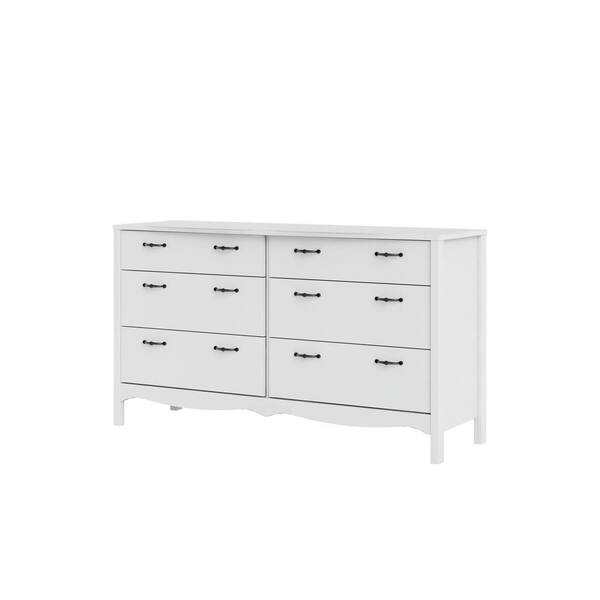 Tvilum Biscayne 6-Drawer White Double Dresser