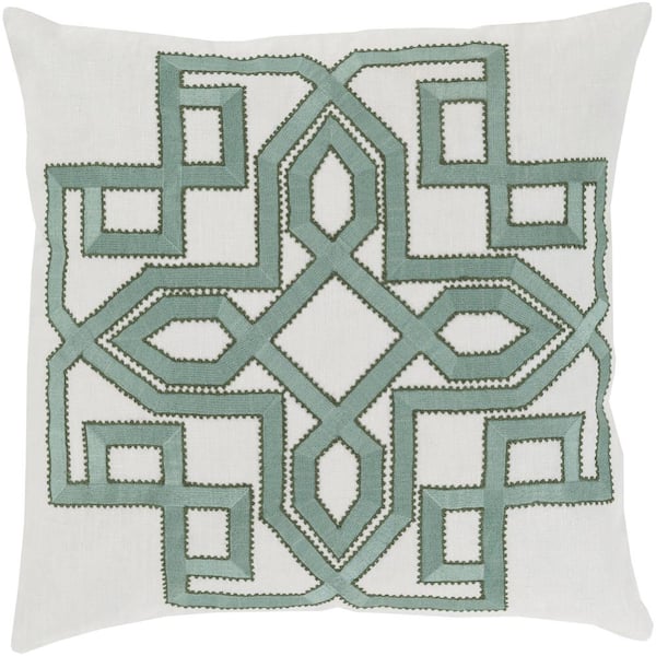 Livabliss Mahesh Grey Geometric Polyester 18 in. x 18 in. Throw Pillow