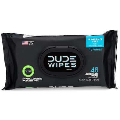 DUDE WIPES 48-Count Dispenser Pack Flushable Cleaning Wipes