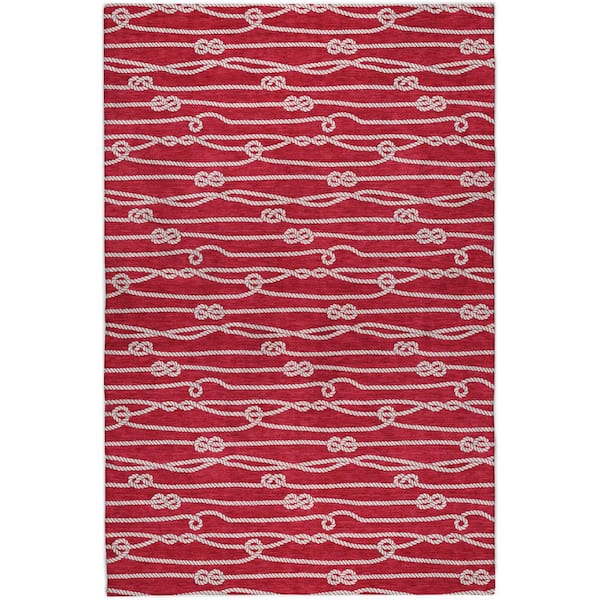 Dream Shag Premium Machine Washable Abstract ADS152 Red 9 ft. x 12 ft. Area Rug