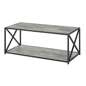 Tucson 42 in. Faux Birch Rectangle Particle Board Coffee Table with Shelf