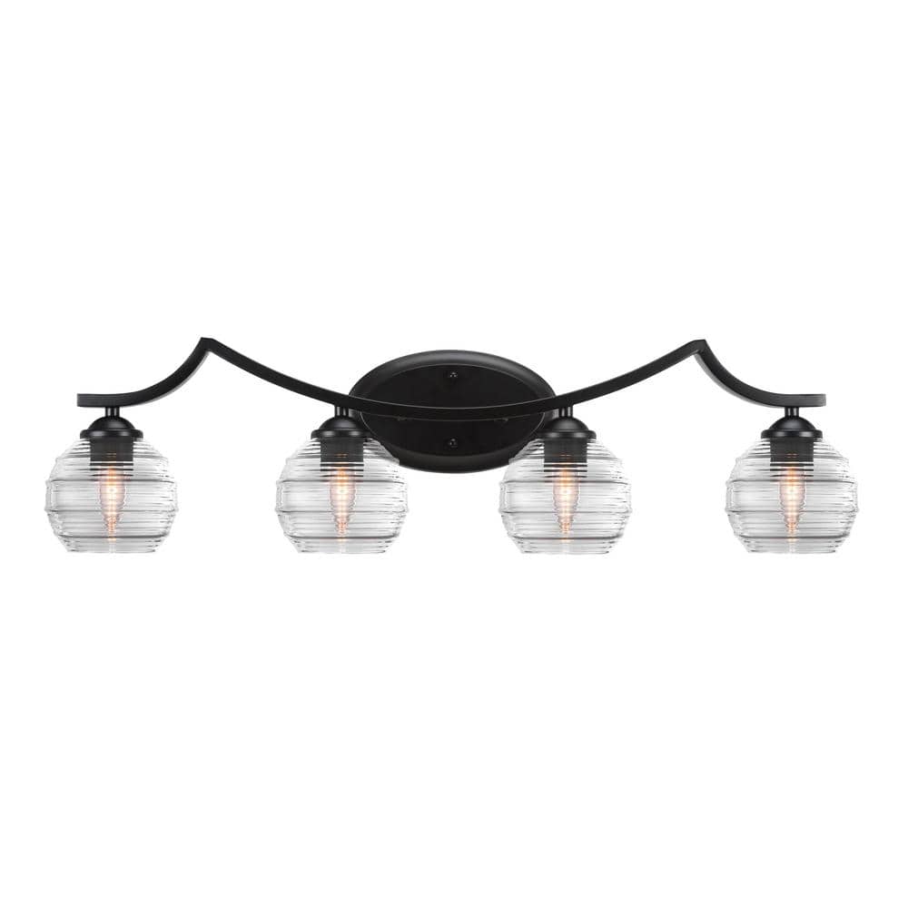 Cleveland 8 in. 1-Light Matte Black Vanity Light 5R54MB5110 - The Home Depot