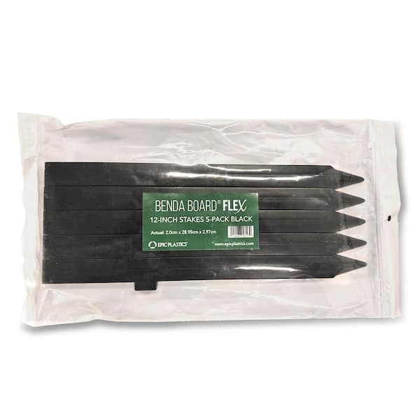 Epic Plastics 12 in. Black Benda Board Flex Plastic Stake (5-Pack