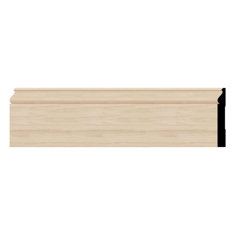 White Oak Solid Hardwood Baseboard Moulding, 96" Length