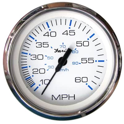 Chesapeake Stainless Steel Speedometer (60 MPH) Pitot - 4 in., White