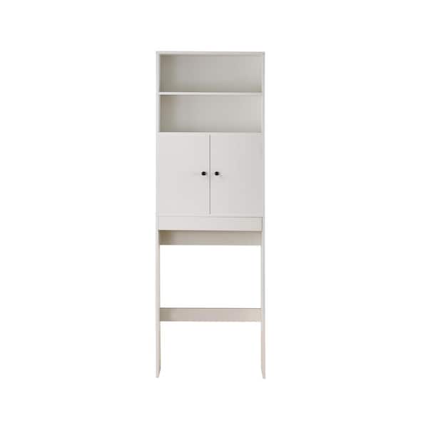 7.87 in. W x 24.80 in. D x 76.77 in. H White Linen Cabinet