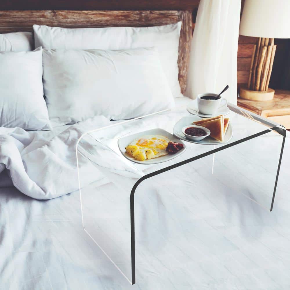 Acrylic Clear Modern C-Style Vertical End Table - thumbnail 5