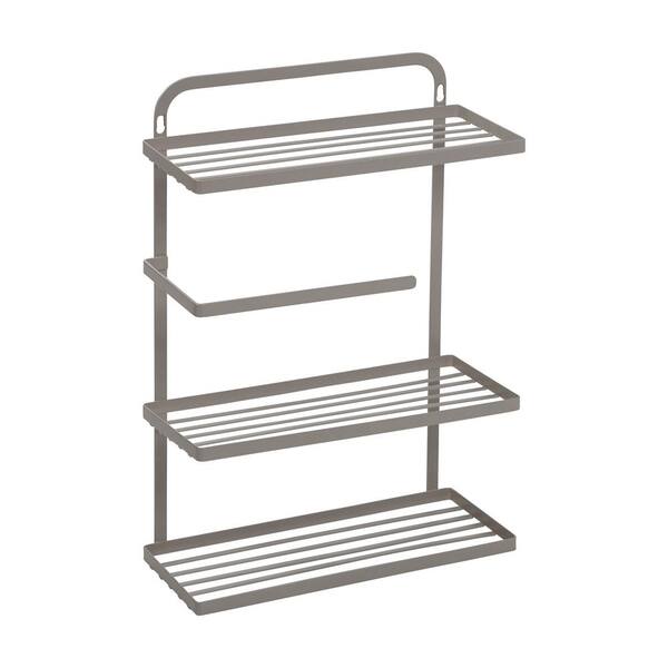 HoneyCanDo 4Tier Gray Steel Spice Rack with Paper Towel Holder KCH