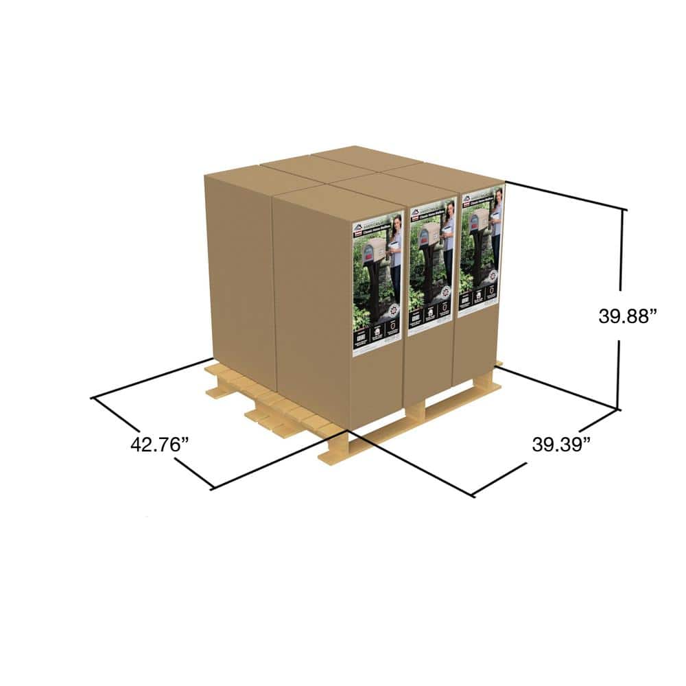 Classic Brown Plastic Post Mount Mailbox with Dual Access