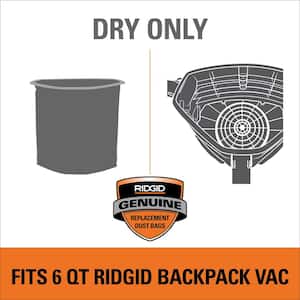 Replacement Dry Pick-up Only Shop Vac Micro Cloth Filter for RIDGID 6 Quart NXT Backpack Vacuum HDB600 (1-Pack)