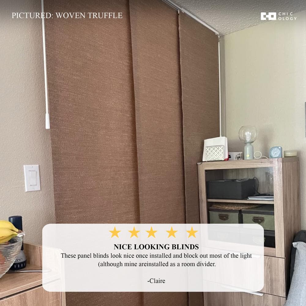 Ballroom White Light Filtering Fabric Panel Track Blind 86" x 96"