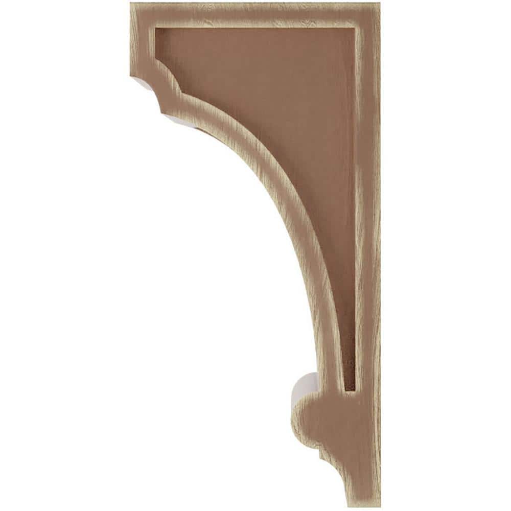 Weathered Brown Rubberwood Vintage Architectural Corbel
