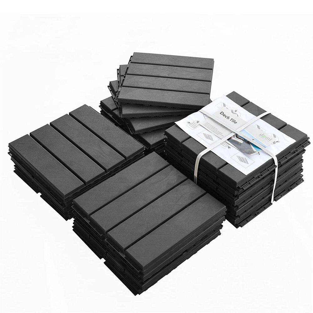 1 ft. x 1 ft. Quick Deck PVC Plastic Interlocking Deck Tile in Dark Gray (36 sq. ft. per Box) price history on PriceWatchPro
