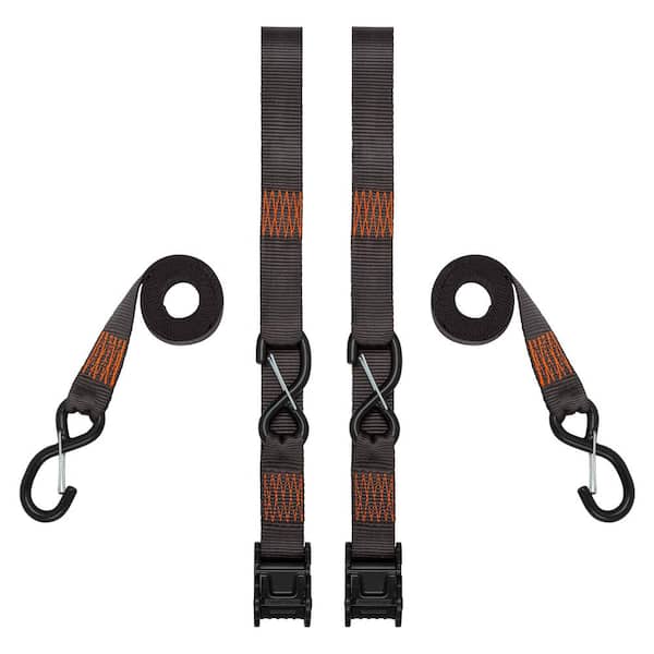 SmartStraps 8 ft. Gray Tactical Cambuckle Tie Down Straps with 700 lb. Safe Work Load - 2 pack