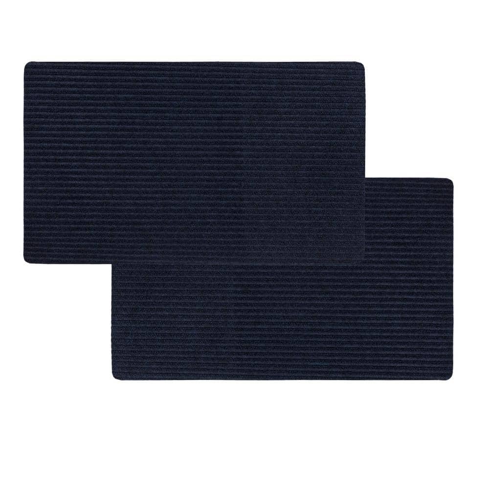 Mohawk Home Striped Utility Mat Indigo Indoor/Outdoor 18 in. x 30 in