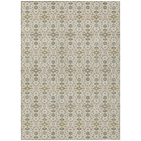 Chantille Machine Washable Indoor/Outdoor Abstract ACN2917 Cream 3 ft. x 5 ft. Area Rug