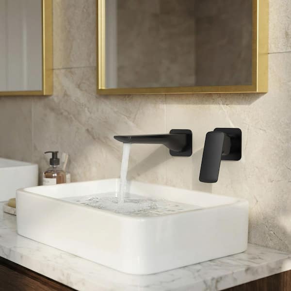 GRANDJOY Wall-Mounted Single-Handle Waterfall Vanity Sink Faucet