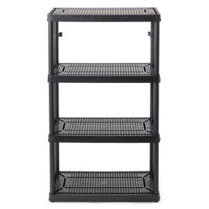 Black 4-Tier Fixed Height Ventilated Shelving Unit (4-Pack) (32 in. W x 54.5 in. H x 14 in. D)