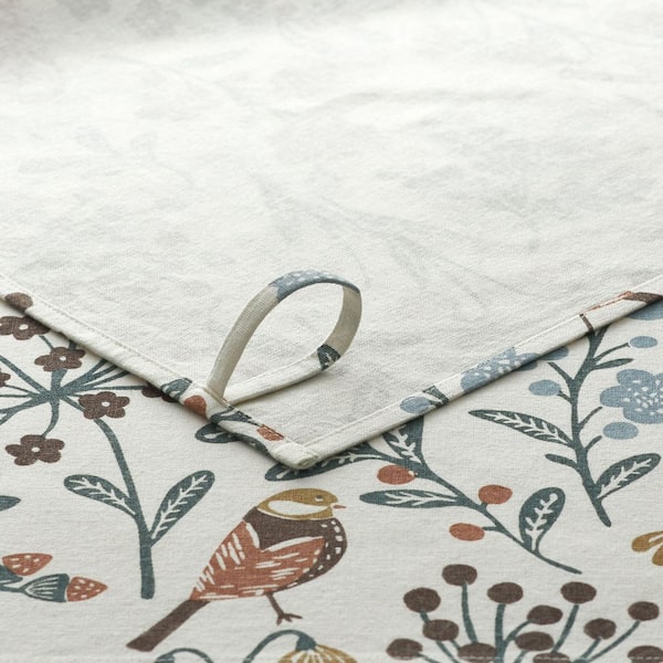 Company Cotton Floral Berry Bird Beige Cotton Tea Towel (Set of 1)