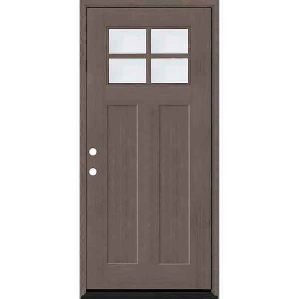 Steves & Sons Regency 36 in. x 80 in. RHIS 4 Lite 1/4 Toplite Clear Glass Ashwood Stain Fir Grain Fiberglass Prehung Front Door