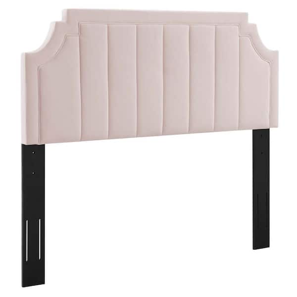MODWAY Alyona Pink Channel Tufted Performance Velvet Full/Queen Headboard