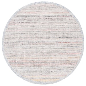 Abstract Red/Ivory 6 ft. x 6 ft. Parallel Marle Round Area Rug