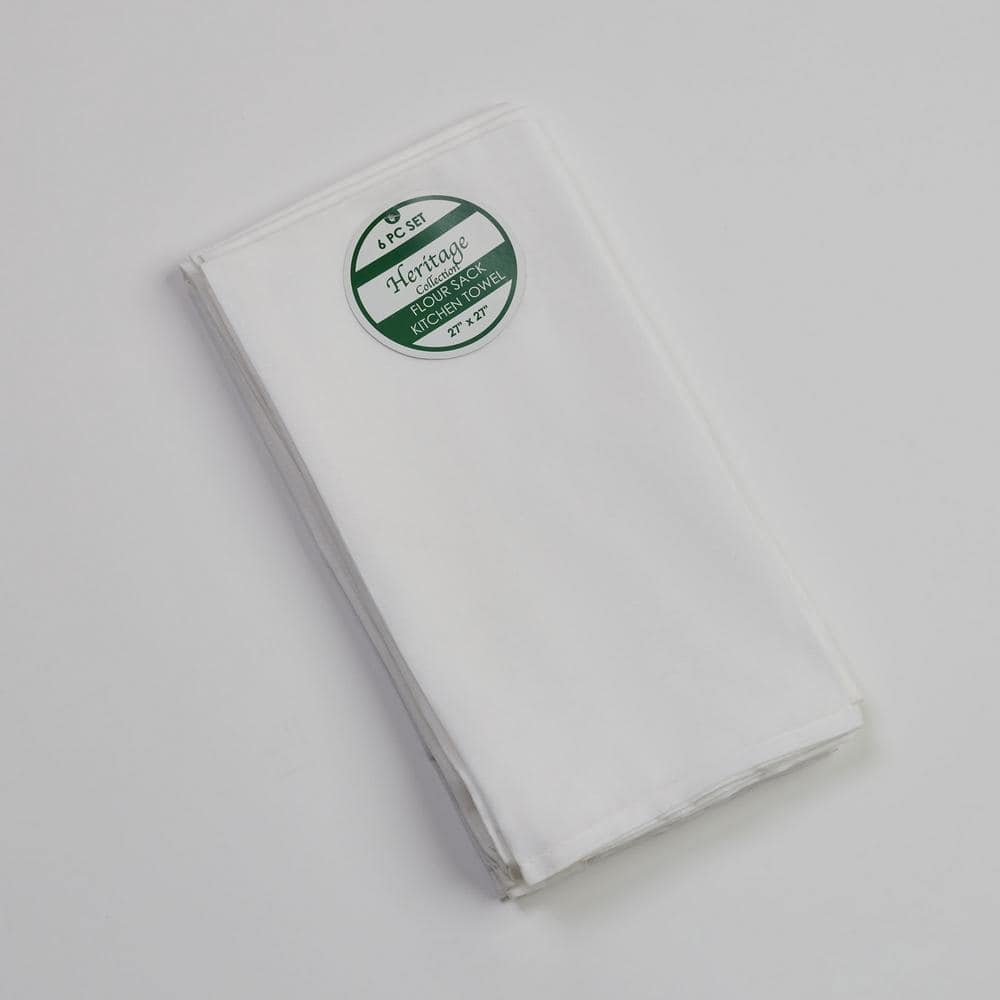 Snow White Cotton Flour Sack Kitchen Towel Set