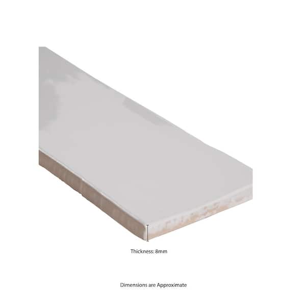MSI White Crafted 3 in. x 12 in. Glossy Ceramic White Subway Tile (13 sq. ft. / case)