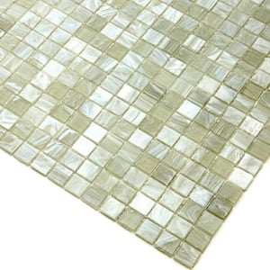 Skosh Glossy Stone Gray 11.6 in. x 11.6 in. Glass Mosaic Wall and Floor Tile (18.69 sq. ft./case) (20-pack)