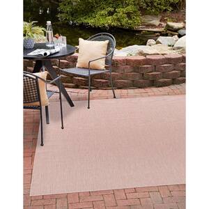 Outdoor Solid Whisper Pink 7 ft. 1 x 7 ft.1 in. Area rug