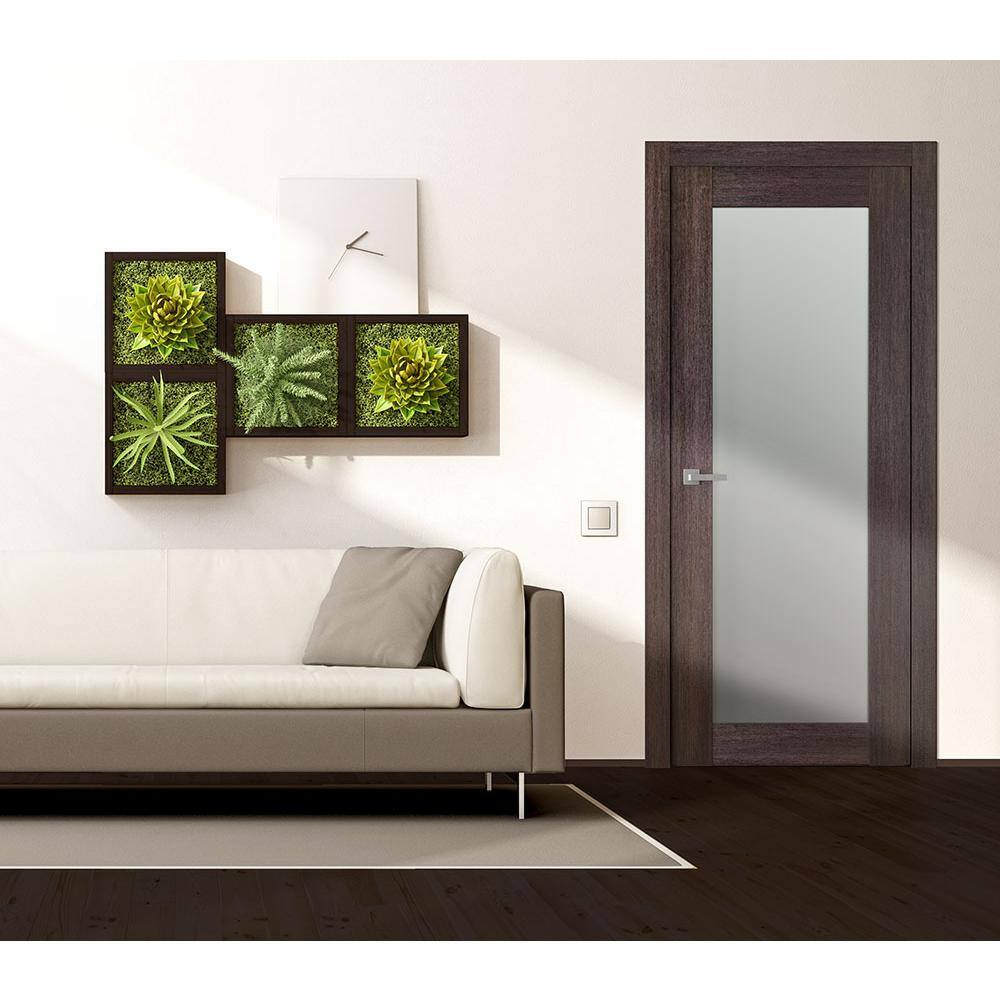 Veralinga Oak 32" x 80" Frosted Glass Right-Handed Prehung Interior Door